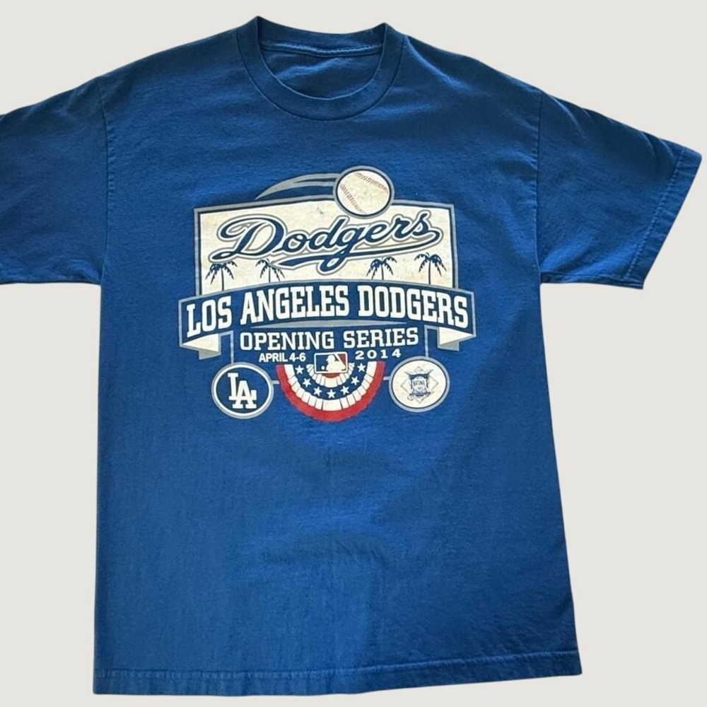 MLB Los Angeles‎ Dodgers T-Shirt Mens M Blue Good 2014